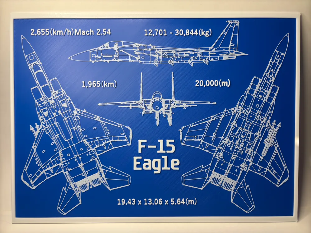 McDonnell Douglas F-15 Eagle - Blueprint Remixed by PaperPlaneLab