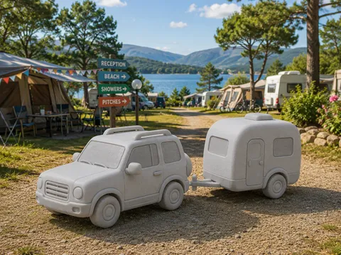 Letrero o emblema decorativo: Chubby Vehicles Series - #34 SUV with Caravan — referencia de MakerWorld