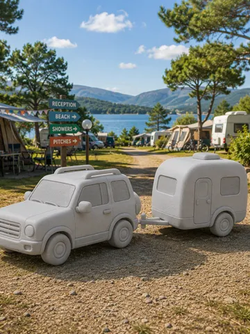Letrero o emblema decorativo: Chubby Vehicles Series - #34 SUV with Caravan — vista de referencia 2