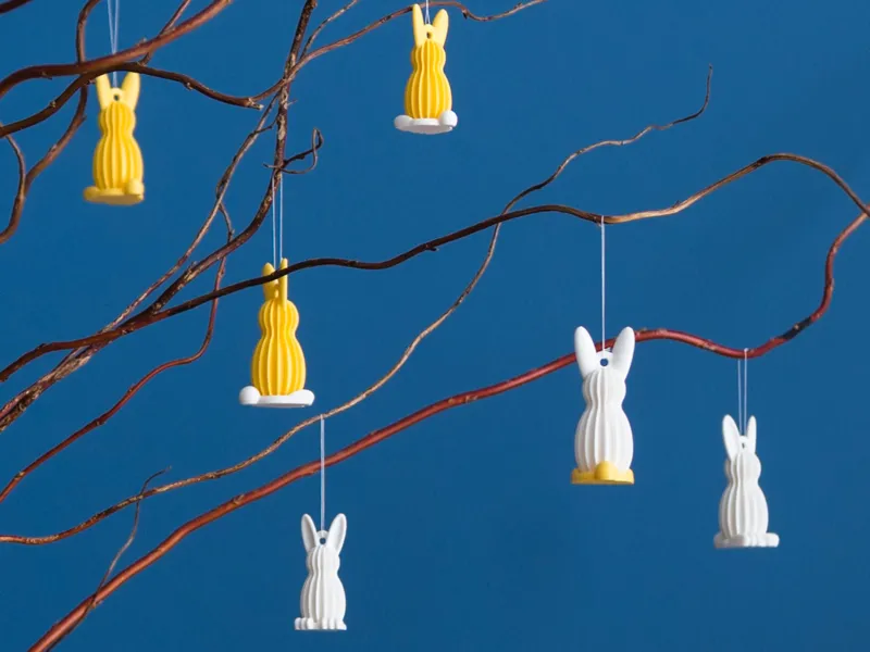 Ribbed Easter Bunny Hangable