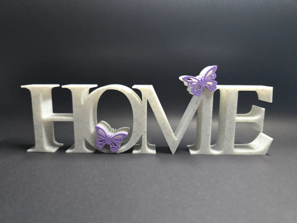 Home with Butterfly / Decorative Sign - Free 3D Print Model - MakerWorld