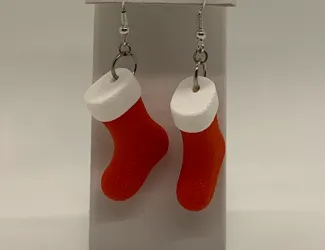 Simple Christmas Stocking Earrings