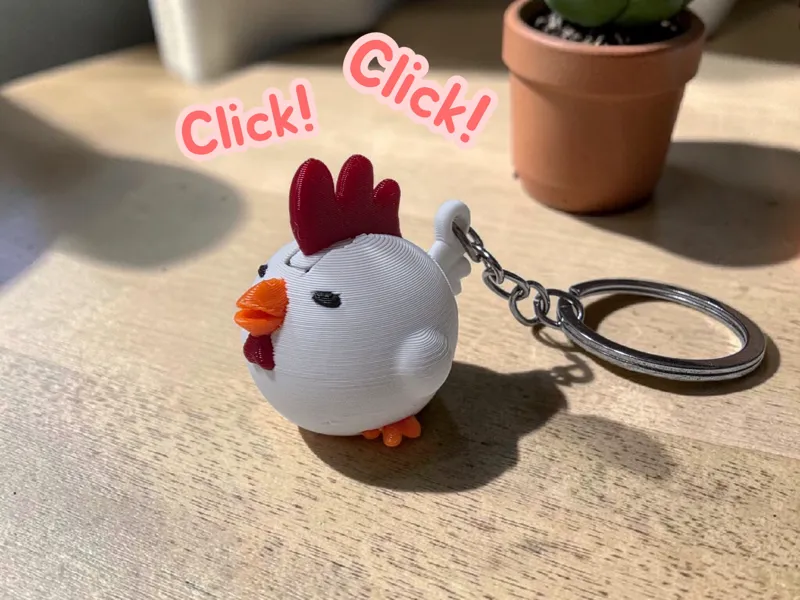 Little Rooster clicky fidget keychain