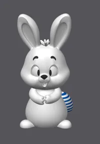 Osterhase mit Weißen Ohren und Streifen