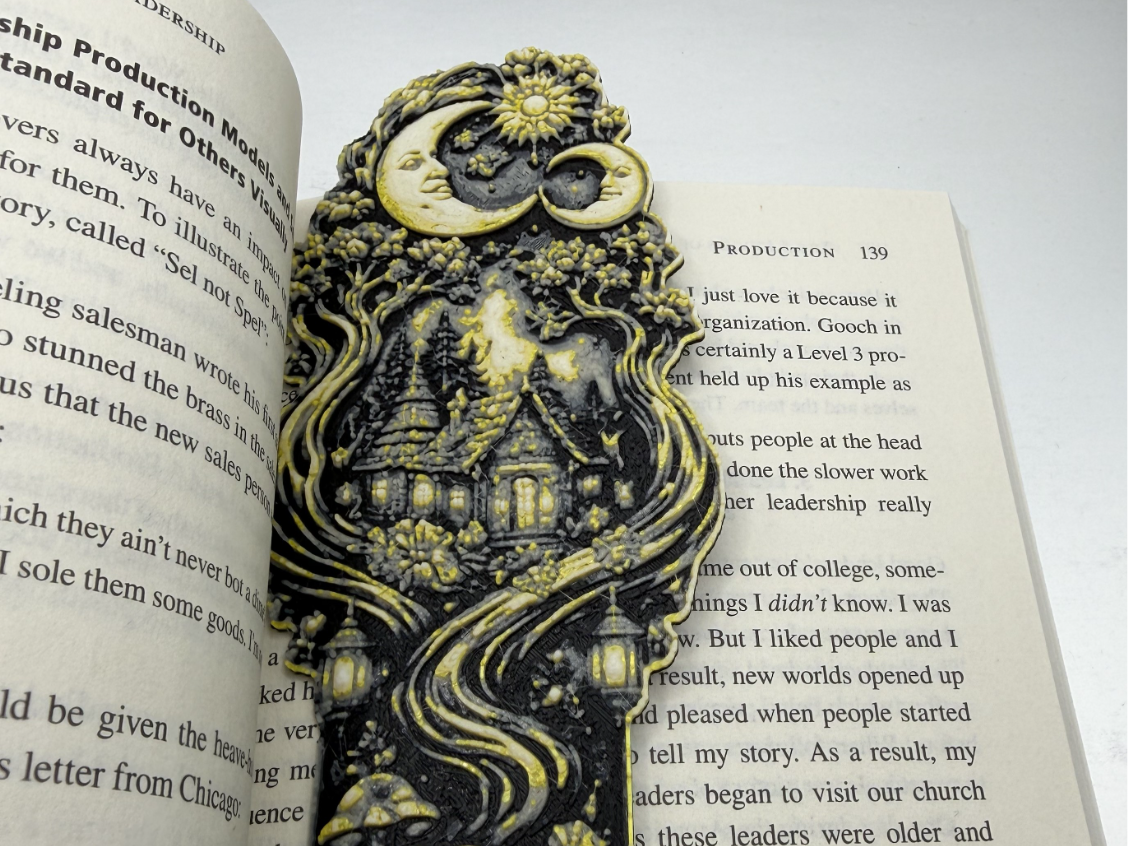 Moonlit Cottage Hueforge Bookmark