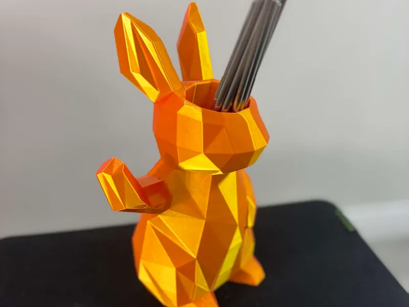Low-Poly Bunny Utensil & Pencil Holder