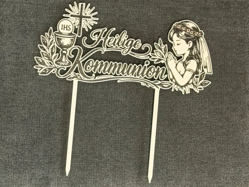 Kommunion Caketopper – Elegantes Tortendesign