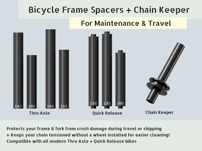 Bicycle Frame Spacers & Chain Keeper (TA + QR)