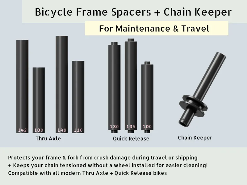 Bicycle Frame Spacers & Chain Keeper (TA + QR)