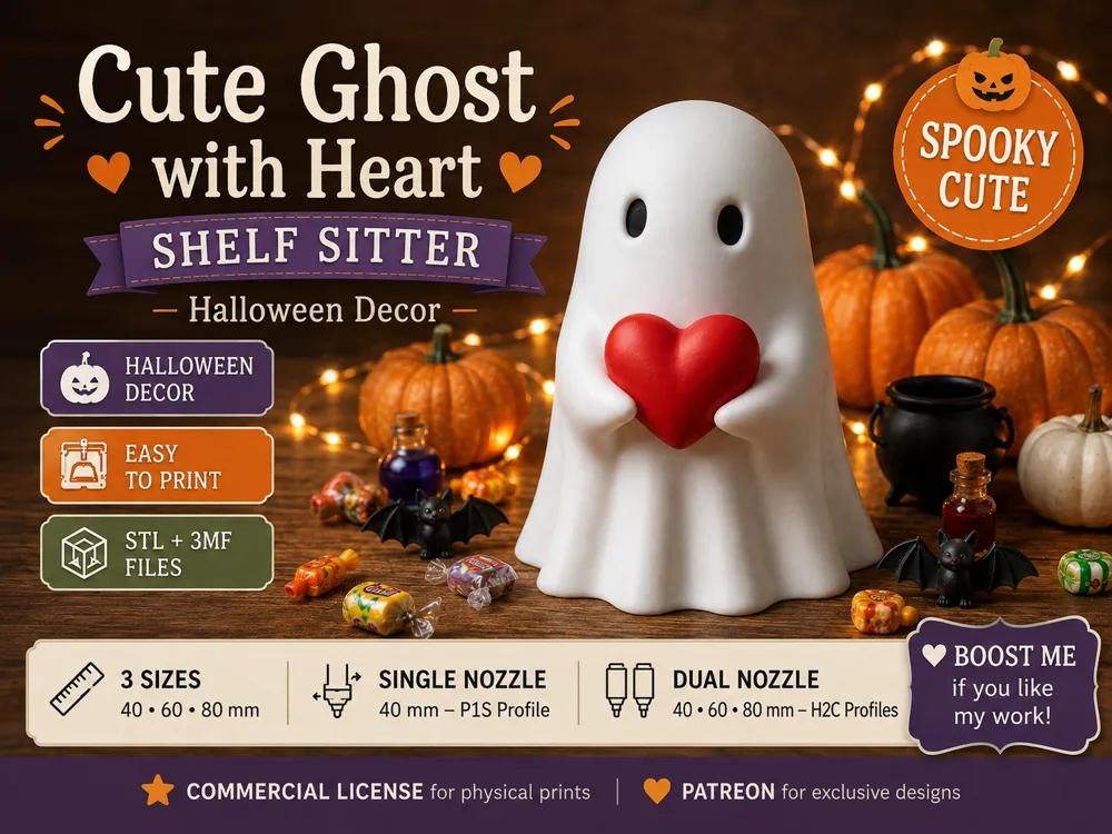 Estante o repisa: Cute Ghost Heart Shelf Sitter. Referencia del modelo original.