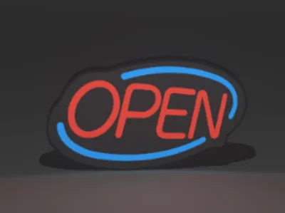 Open Light Box Sign