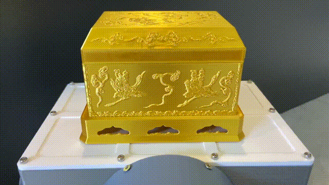 Miniatura 2 do modelo 3D 黑神话悟空_可收纳宝箱精雕复刻(第五章地图)【基于文物：唐鎏金飞天仙鹤纹银茶罗子】