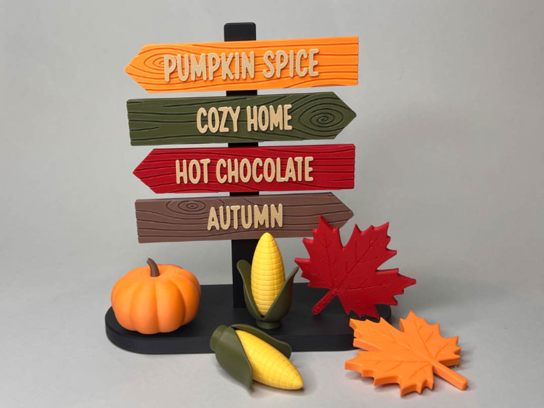 Herbstdekoration - Herbstschilder 3D model