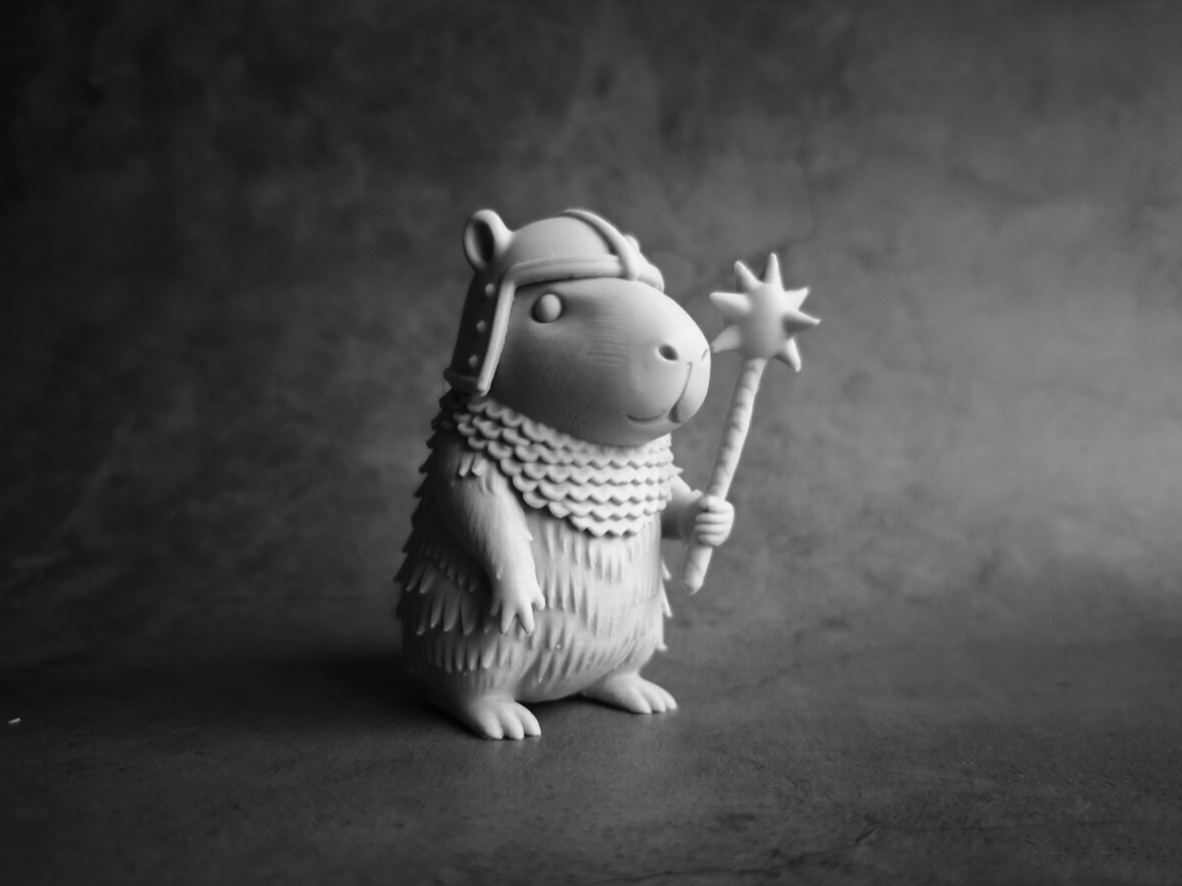 Knight Capybara Desk Decoration Toy Ornament