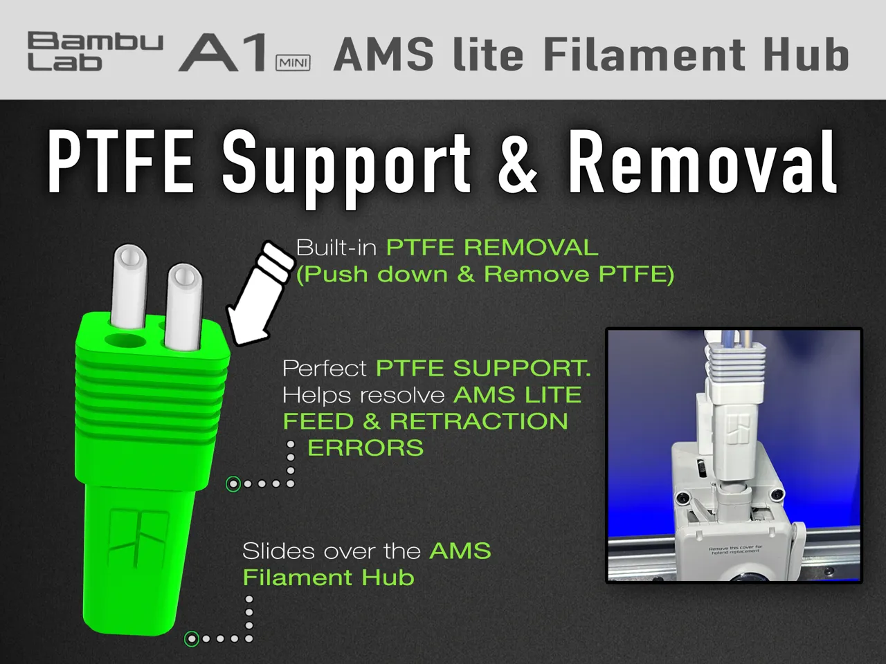 A1 / A1 Mini PTFE Support & Removal view 4