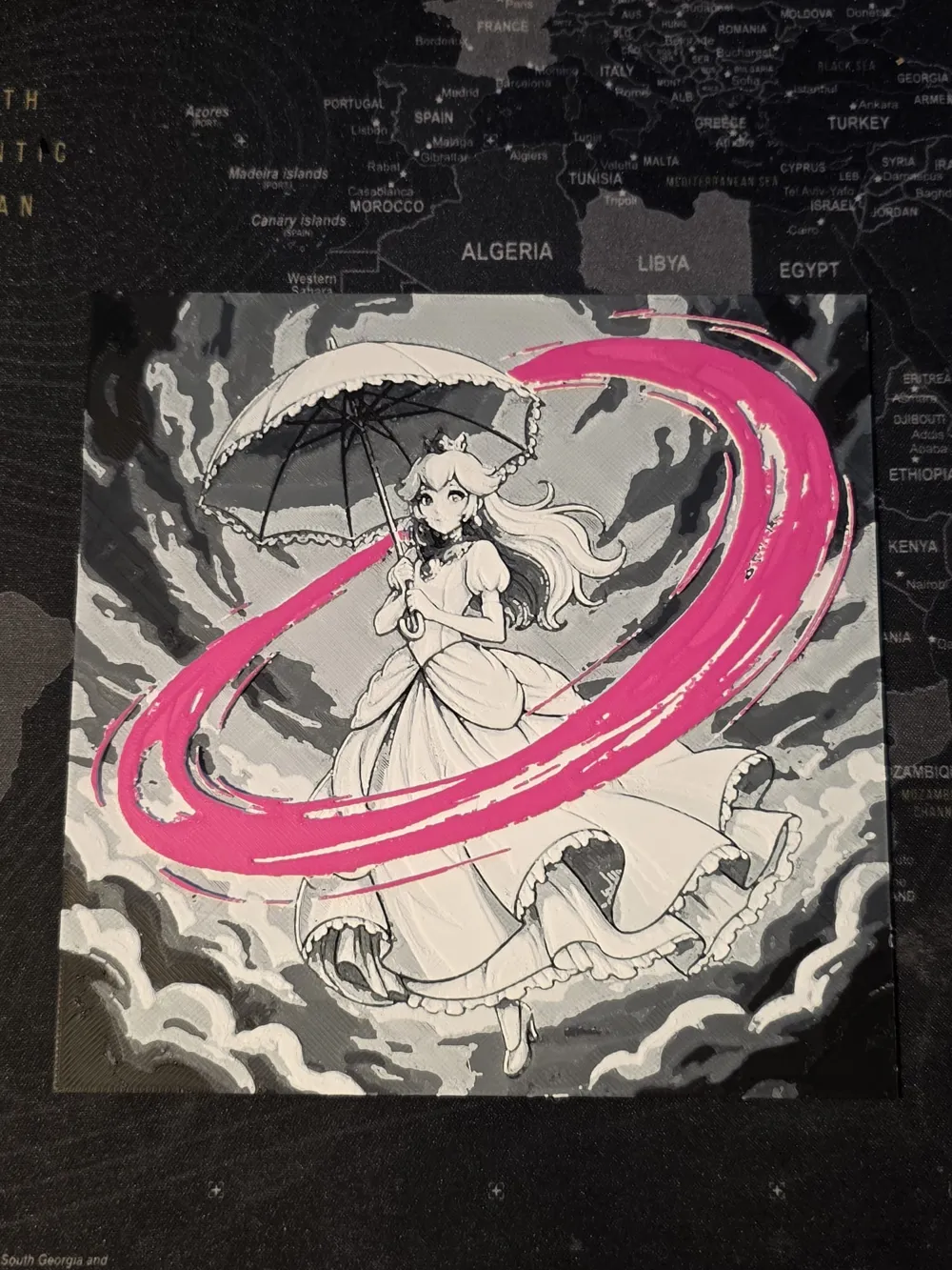 Princess Peach Hueforge – 150mm x 150mm - Free 3D Print Model - MakerWorld