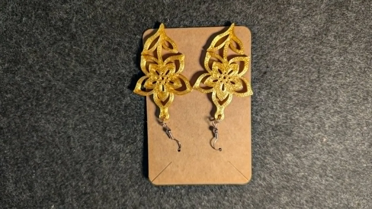 Golden Flower Earrings view 4