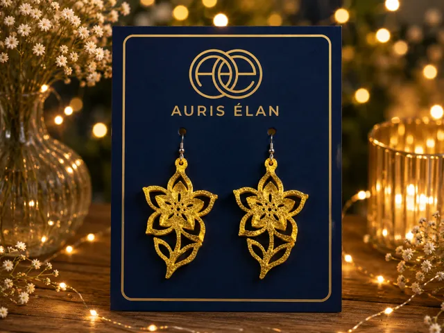 Golden Flower Earrings