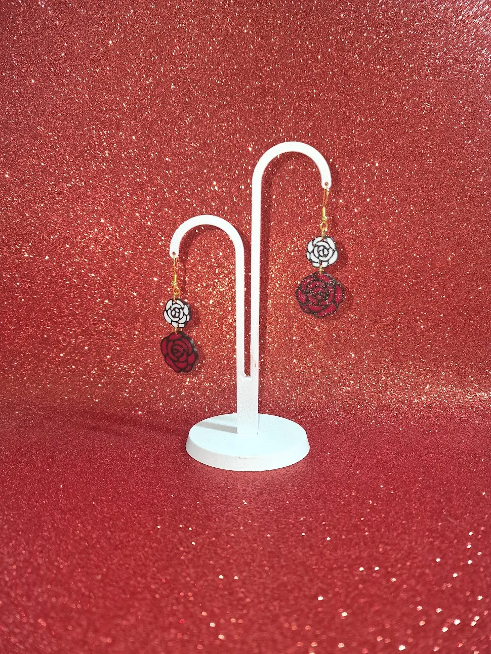 Roses earrings view 3