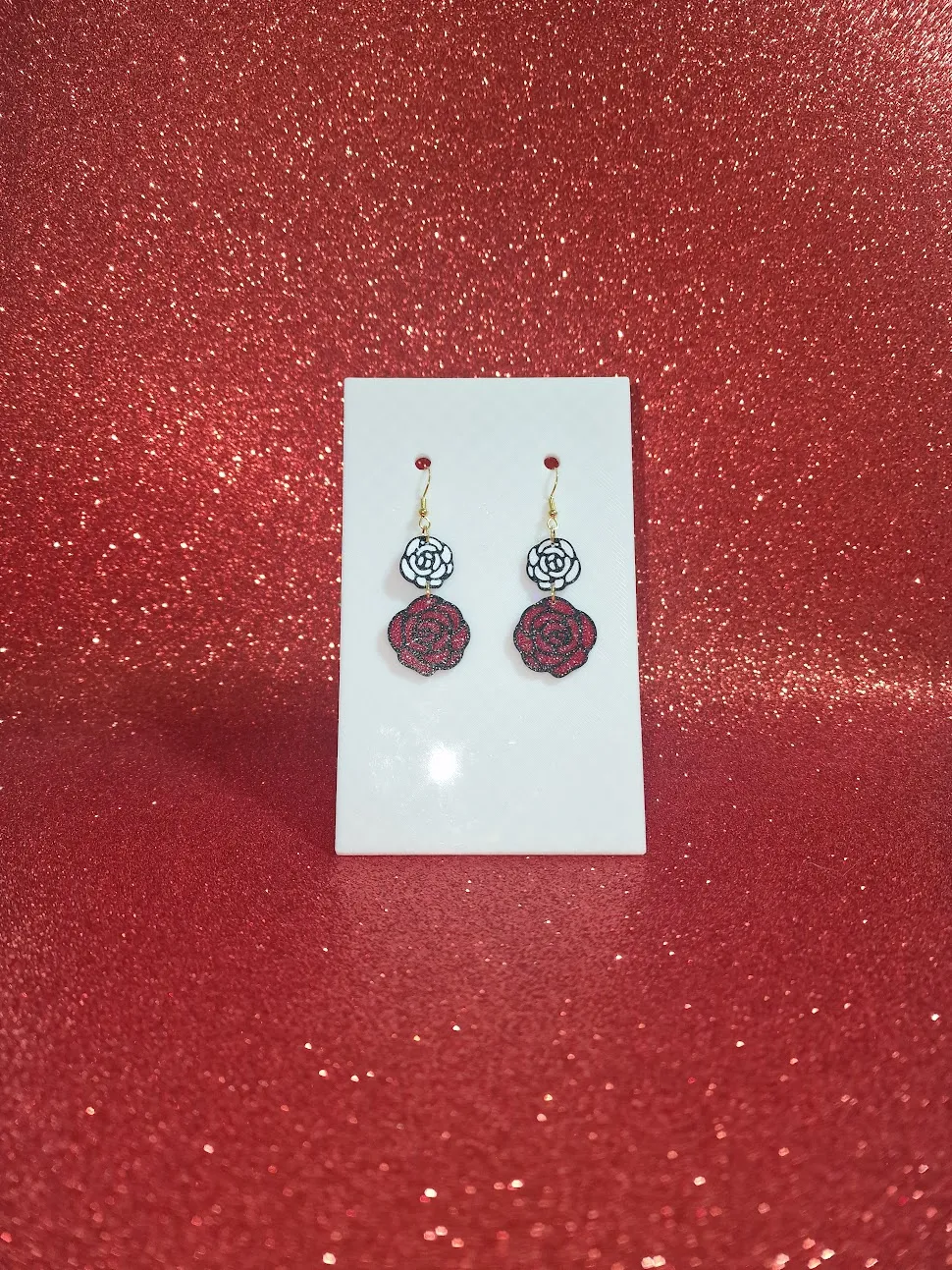 Roses earrings view 2