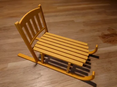 Christmas/winter wooden sled