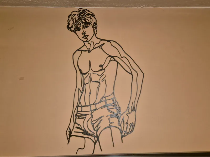 Line Art Muscular Boy