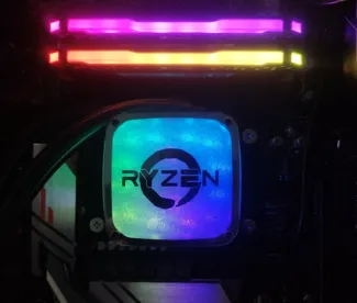 Enermax Aquafusion water cooling with Ryzen logo