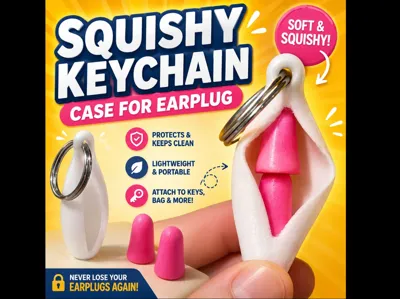 Ear Plug Holder Keychain