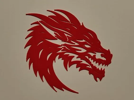 Silhouette murale tête de dragon