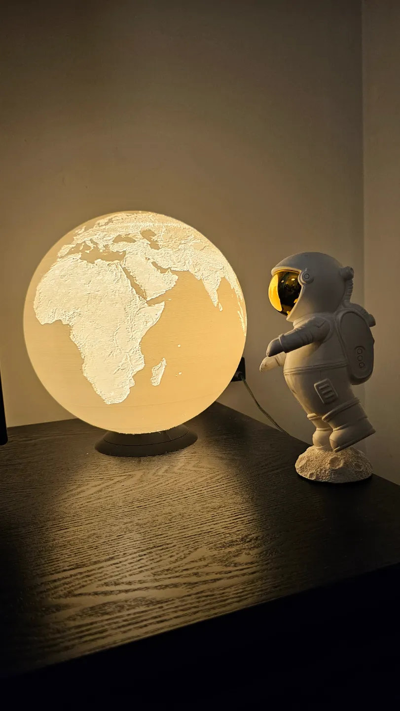 Large Earth Globe for LED Lamp 001 view 2
