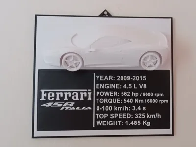 Ferrari 458 Italia - Wall Decoration