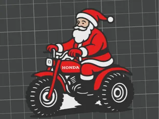 Santa Riding a Trike Christmas Ornament