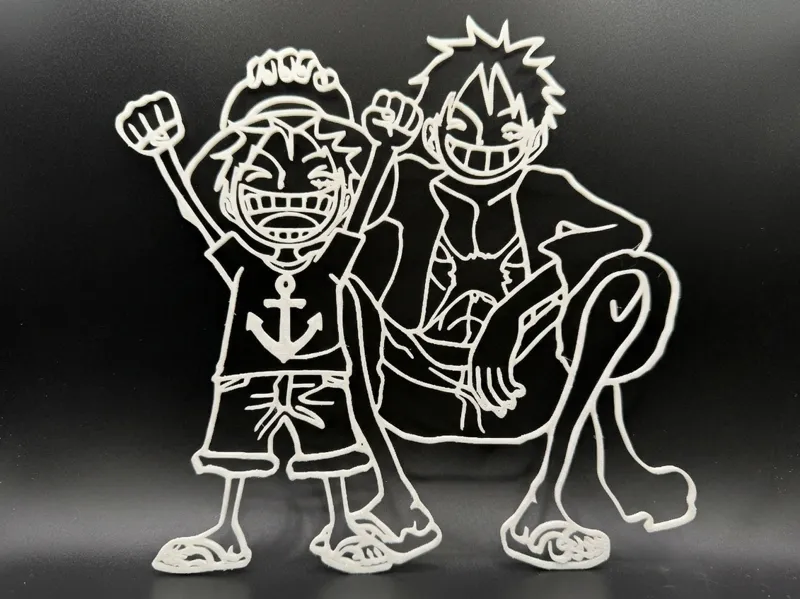 Luffy Past & Present Silhouette Display
