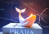 Държач за свещ с форма на кит