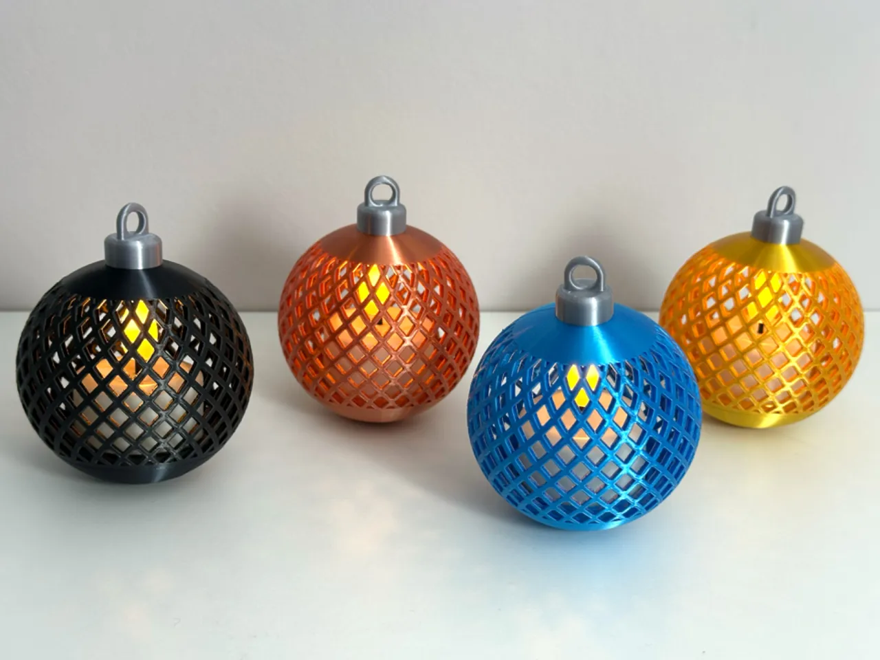 Meshed Christmas Ornaments - Tea Light Compatible view 3