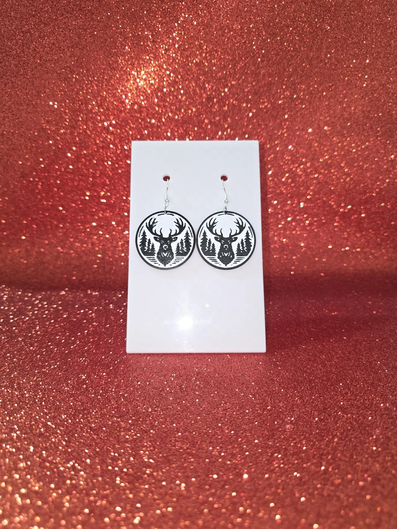 Mountain landscape earrings view 2