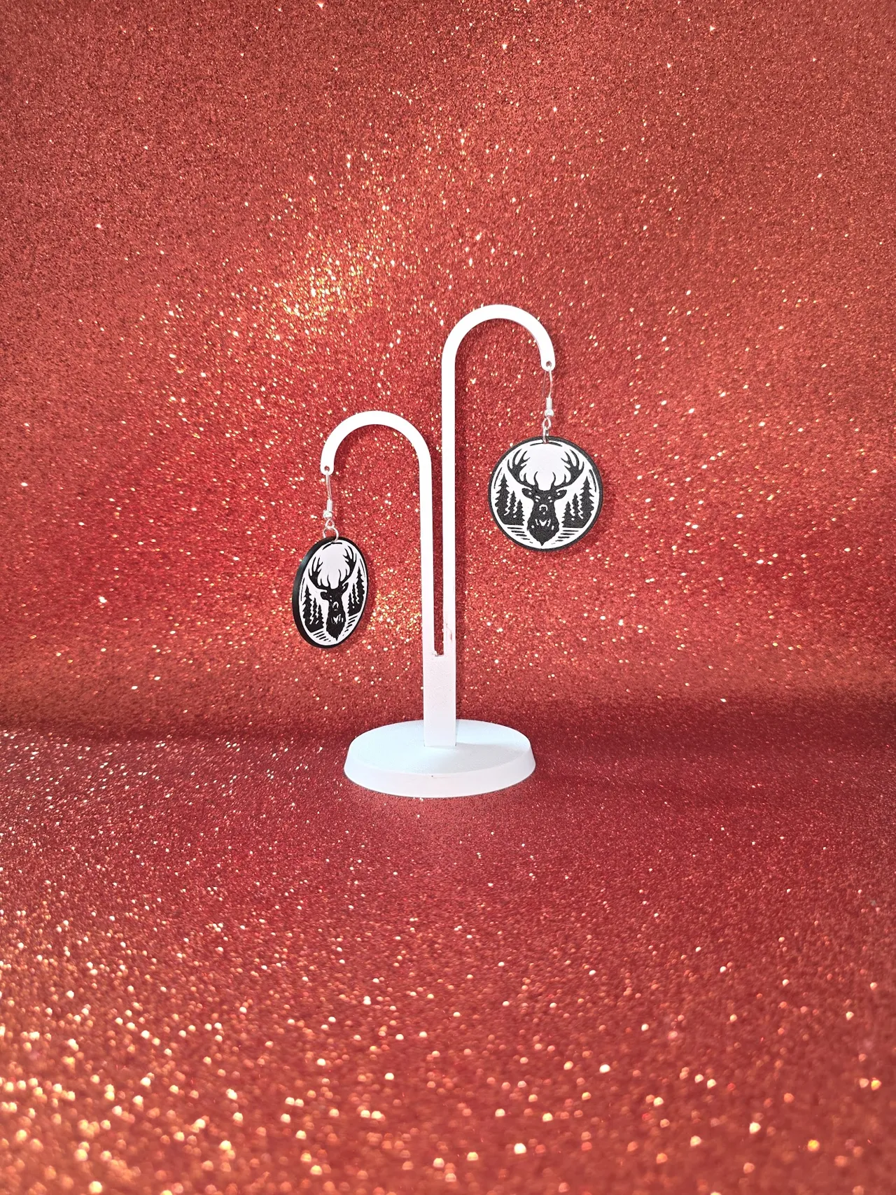 Mountain landscape earrings view 3