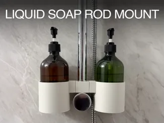 Liquid soap rod mount