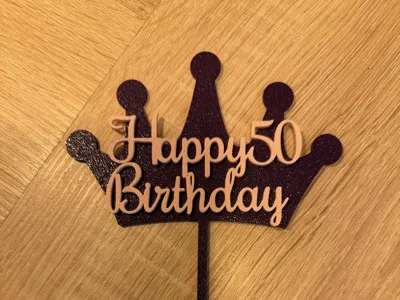 Cake Topper 50 Years with Crown