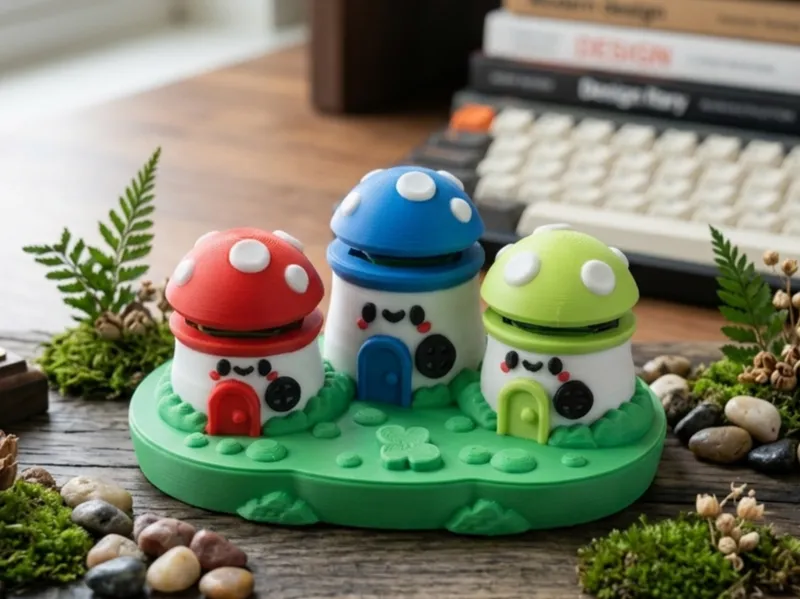 Mushroom House Clicker Fidget Toy