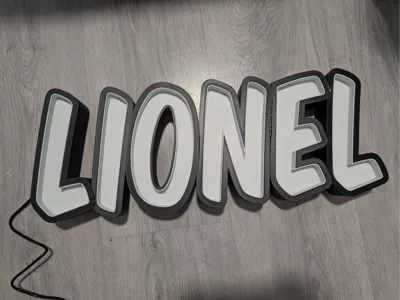 Name Lamp Lightbox Lionel Letters