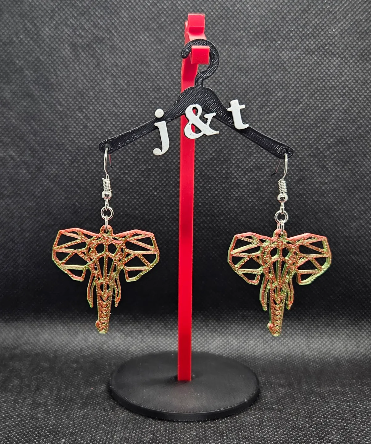 Elephant earrings view 2