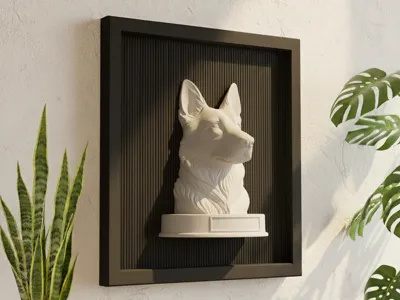 German Shepherd 3D Wall Art Dog Bust