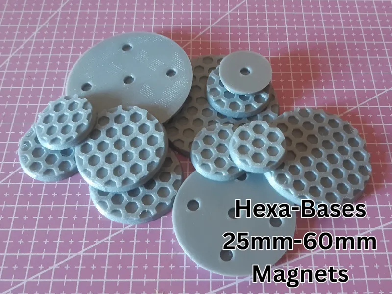 Hexa Bases - 25mm-60mm - magnet holes