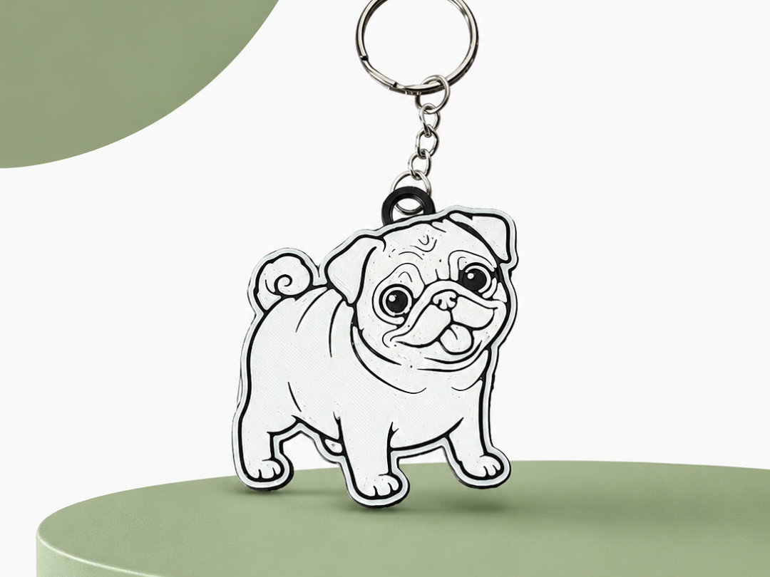adorable Pug keychain