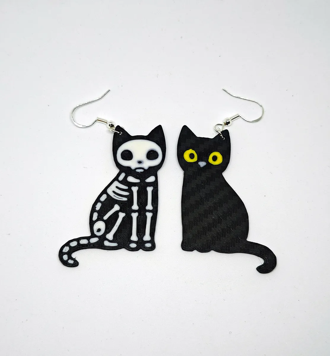 Live and Dead Cat (Schrödinger's paradox) earrings view 2