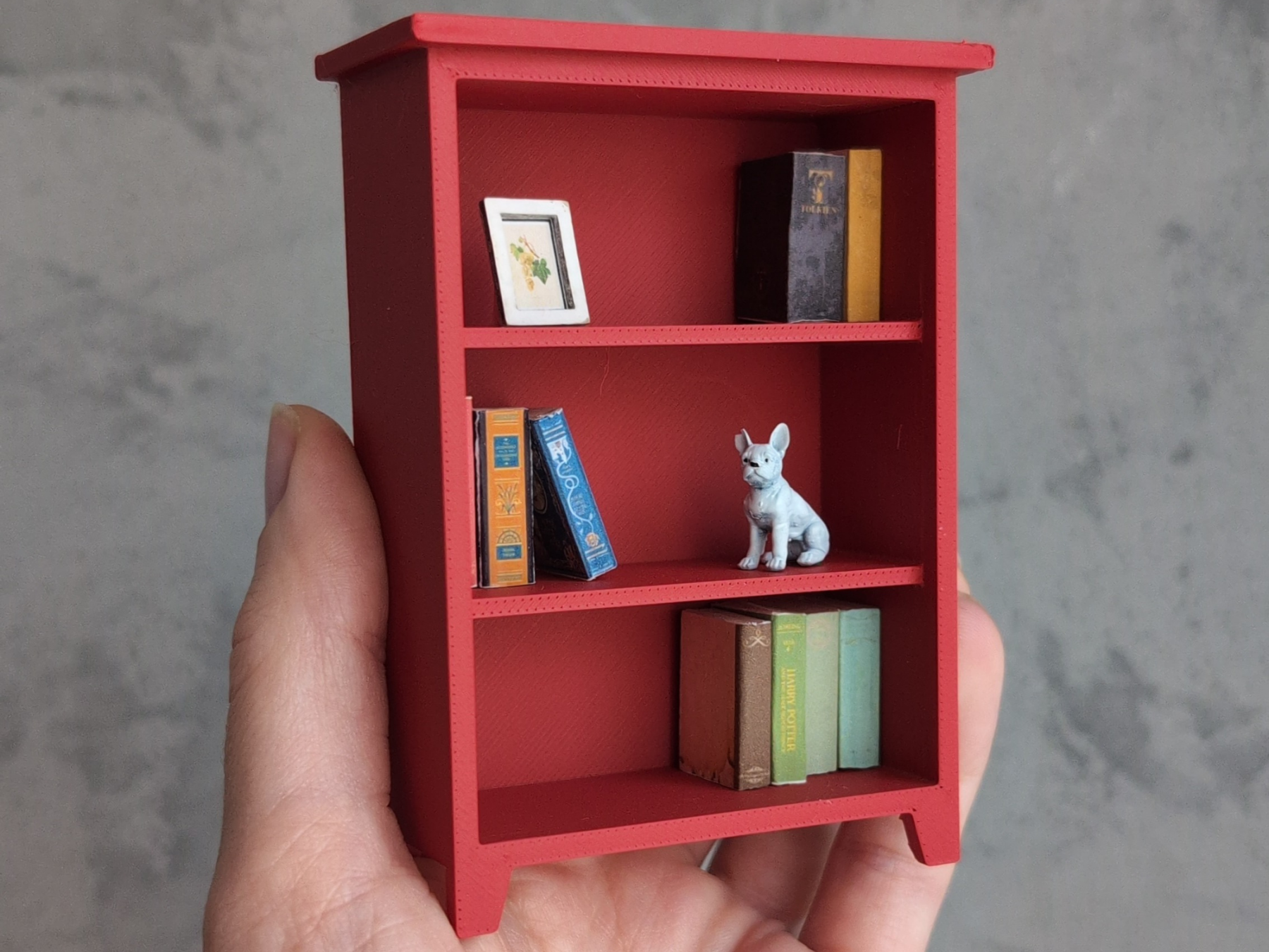 Dollhouse opened bookcase scale 1:12