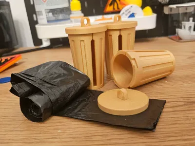 Dog poop bag holder trashcan
