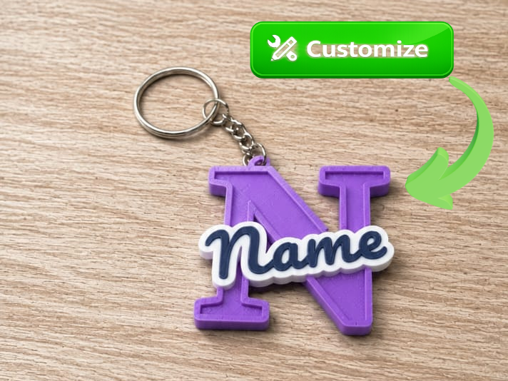 Chaveiro com Inicial e Nome Personalizado