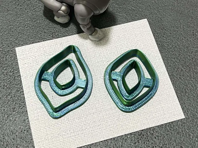Modern Dangling Earrings Polymer Clay Cutters -2pc